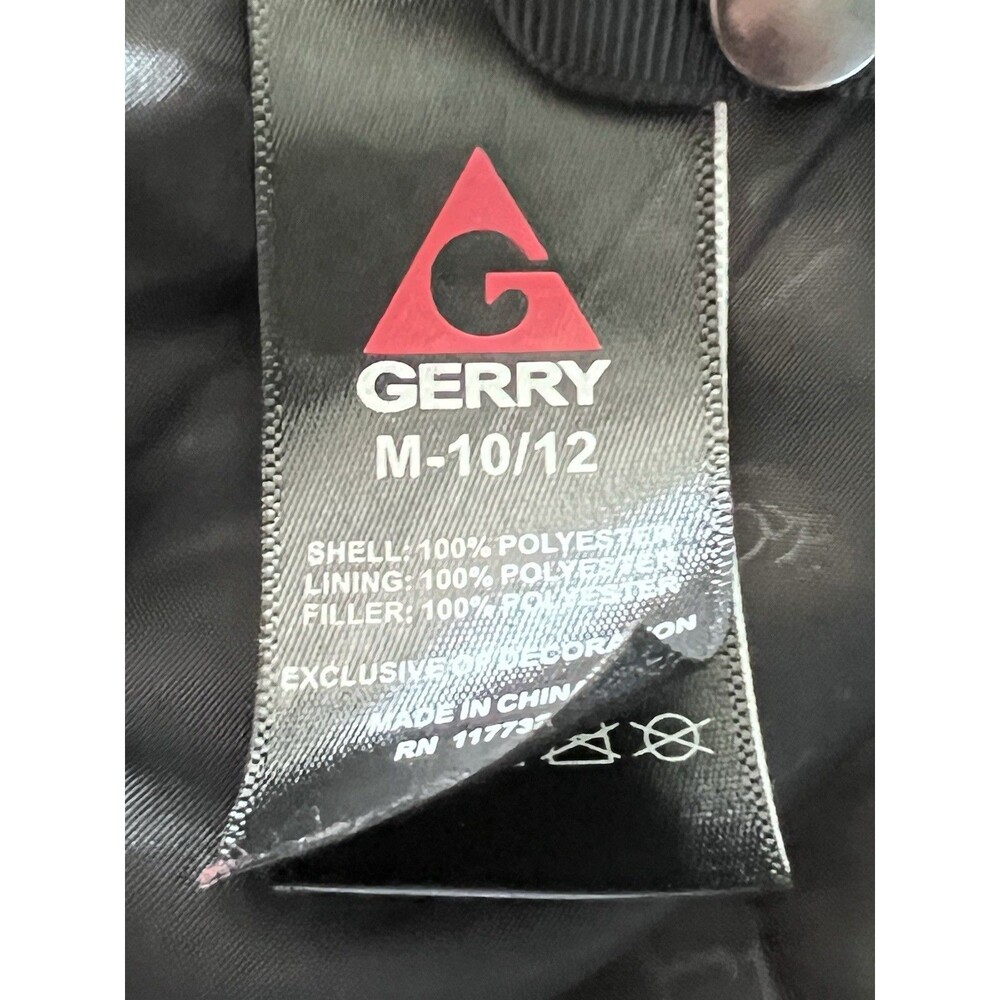 Gerry Unisex Kids M (10/12) Hooded Full Zip Ski Jacket Polyester Black Gray